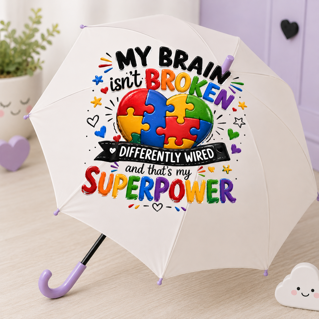 My Brain Isn’t Broken – Autism Superpower PNG | Colorful Neurodiversity Digital Design