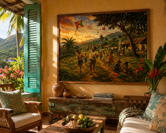 Kites at Sunset – Caribbean Childhood Memories ( Wall Art)