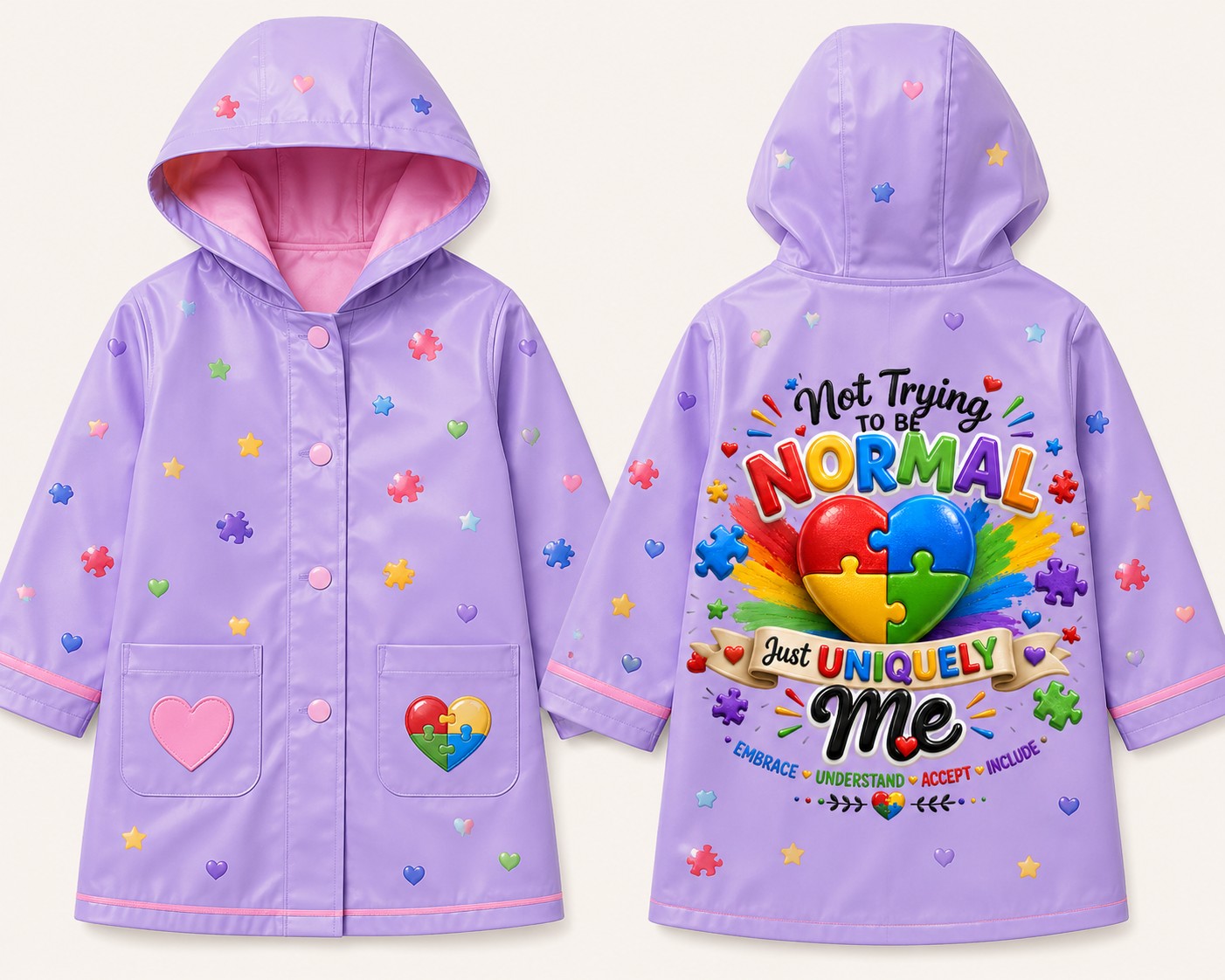 Not Trying To Be Normal, Just Uniquely Me – Autism Awareness PNG Design