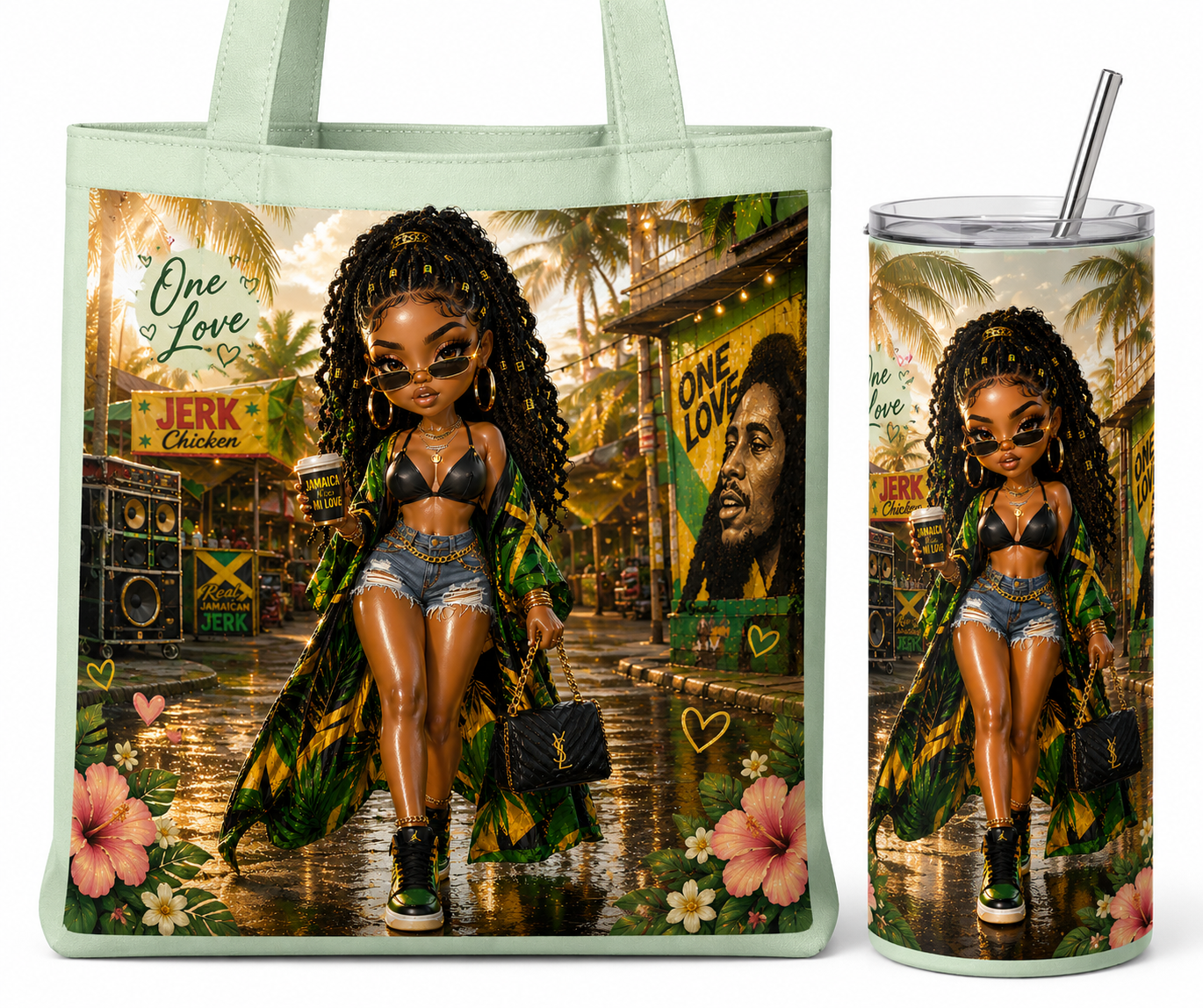Island Gyal Vibes – Luxury Jamaican Diva PNG