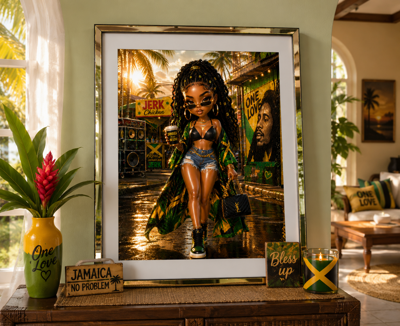 Island Gyal Vibes – Luxury Jamaican Diva PNG