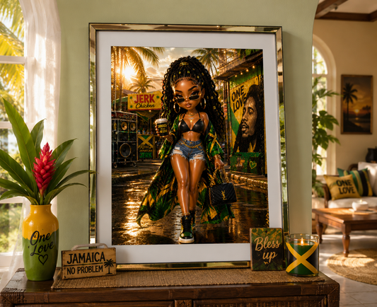 Island Gyal Vibes – Luxury Jamaican Diva PNG