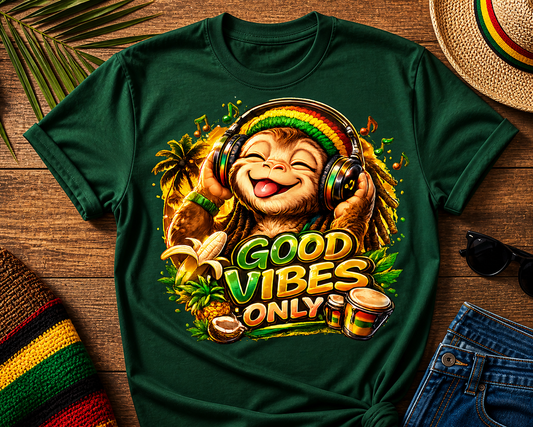 Good Vibes Only – Reggae Style Sloth Design