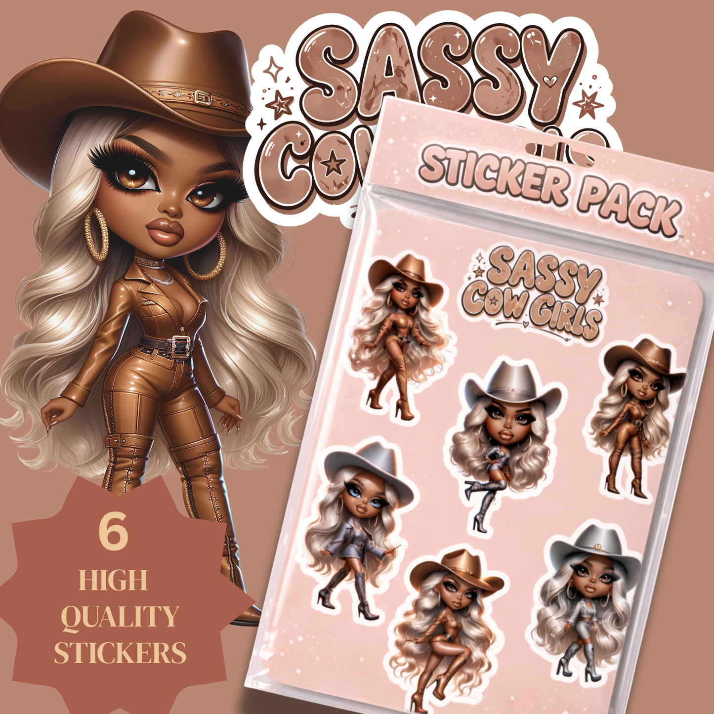 Sassy Cowgirls – Western Glam Digital Sticker Pack